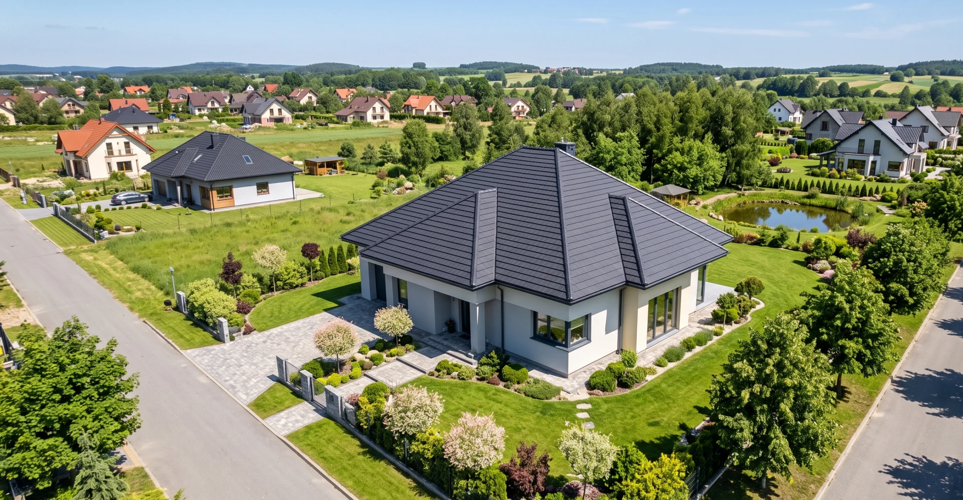 dach czterospadowy w domu jednorodzinnym