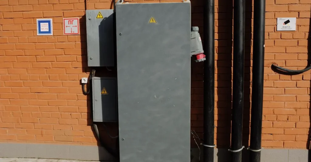 Nowoczesna tablica rozdzielcza w domu jednorodzinnym podczas montażu instalacji elektrycznej