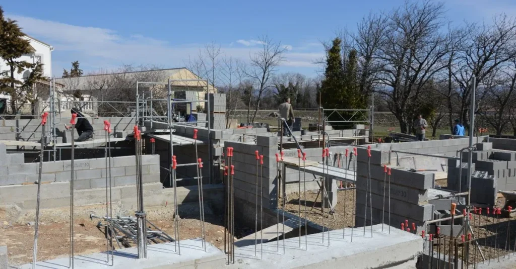 Ile kosztuje budowa domu 200m² pod klucz? Realny kosztorys dla większej rodziny 1 Budowa ścian domu jednorodzinnego z bloczków z betonu komórkowego Ytong