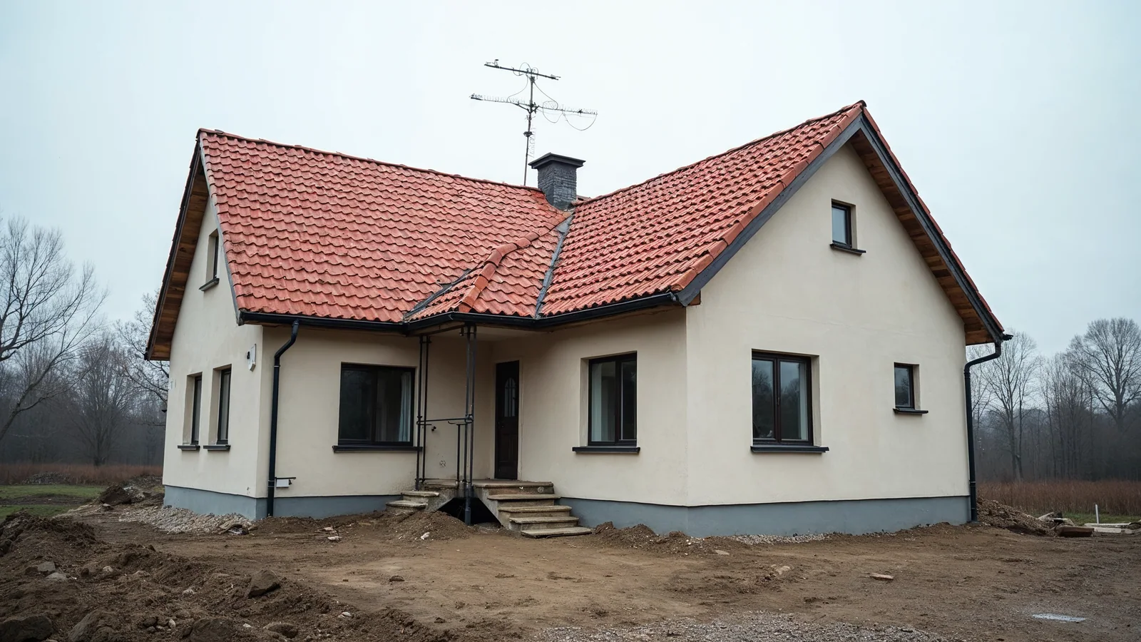 Gotowy dom jednorodzinny po wykonaniu elewacji