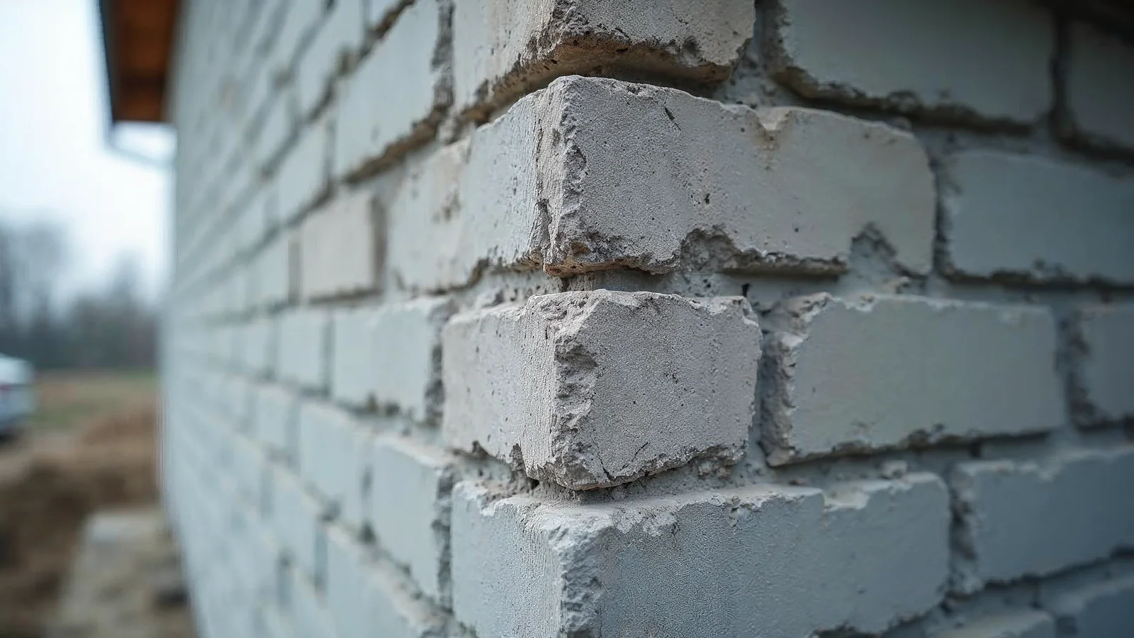 Mur dwuwarstwowy — co to jest? 1 Naroże muru — układ bloczków i spoin