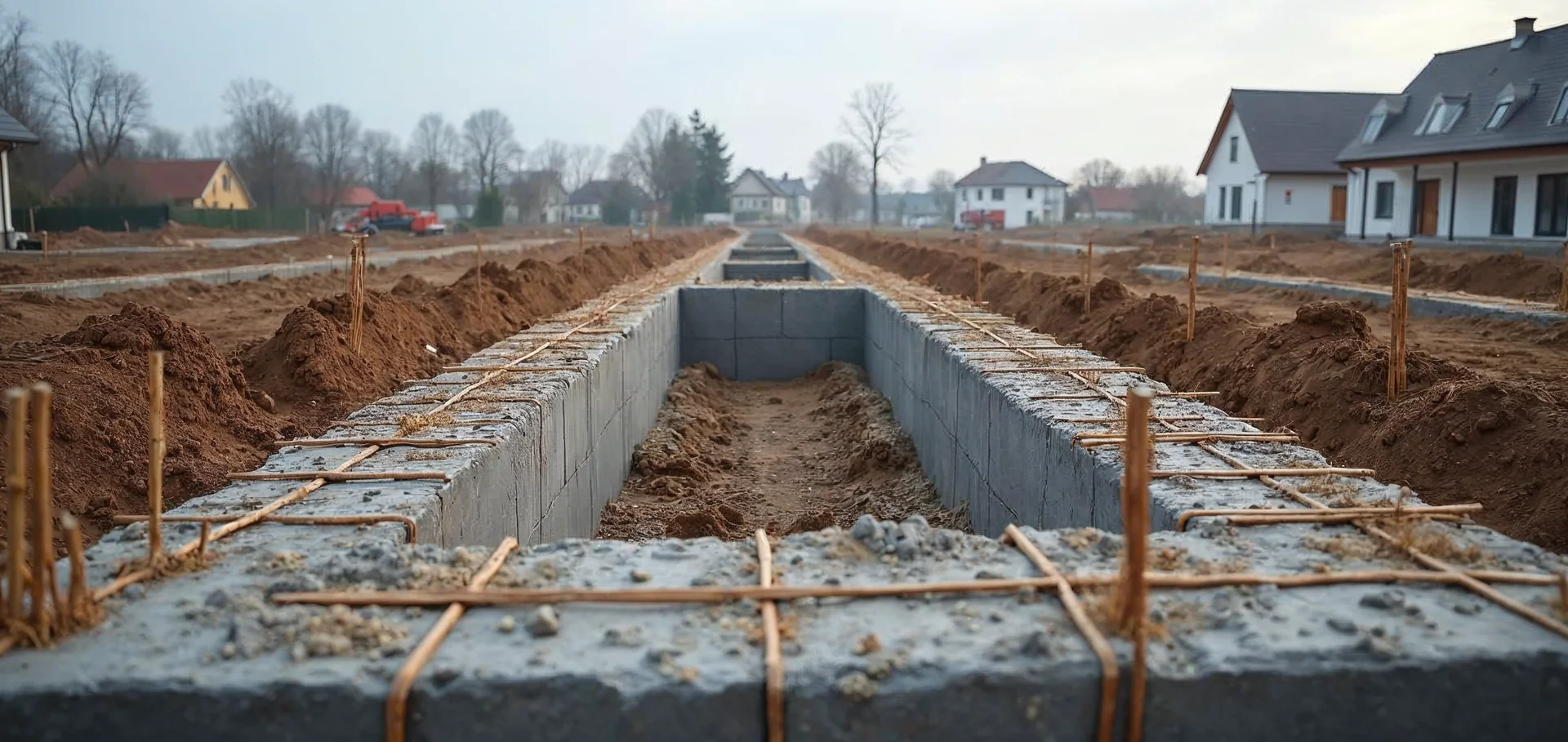 Wykonane ławy fundamentowe domu jednorodzinnego