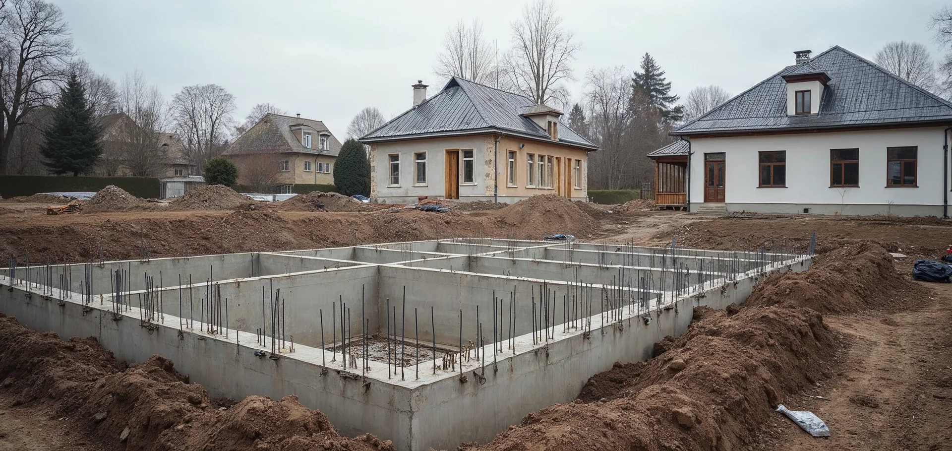 Wykonane ławy fundamentowe domu jednorodzinnego