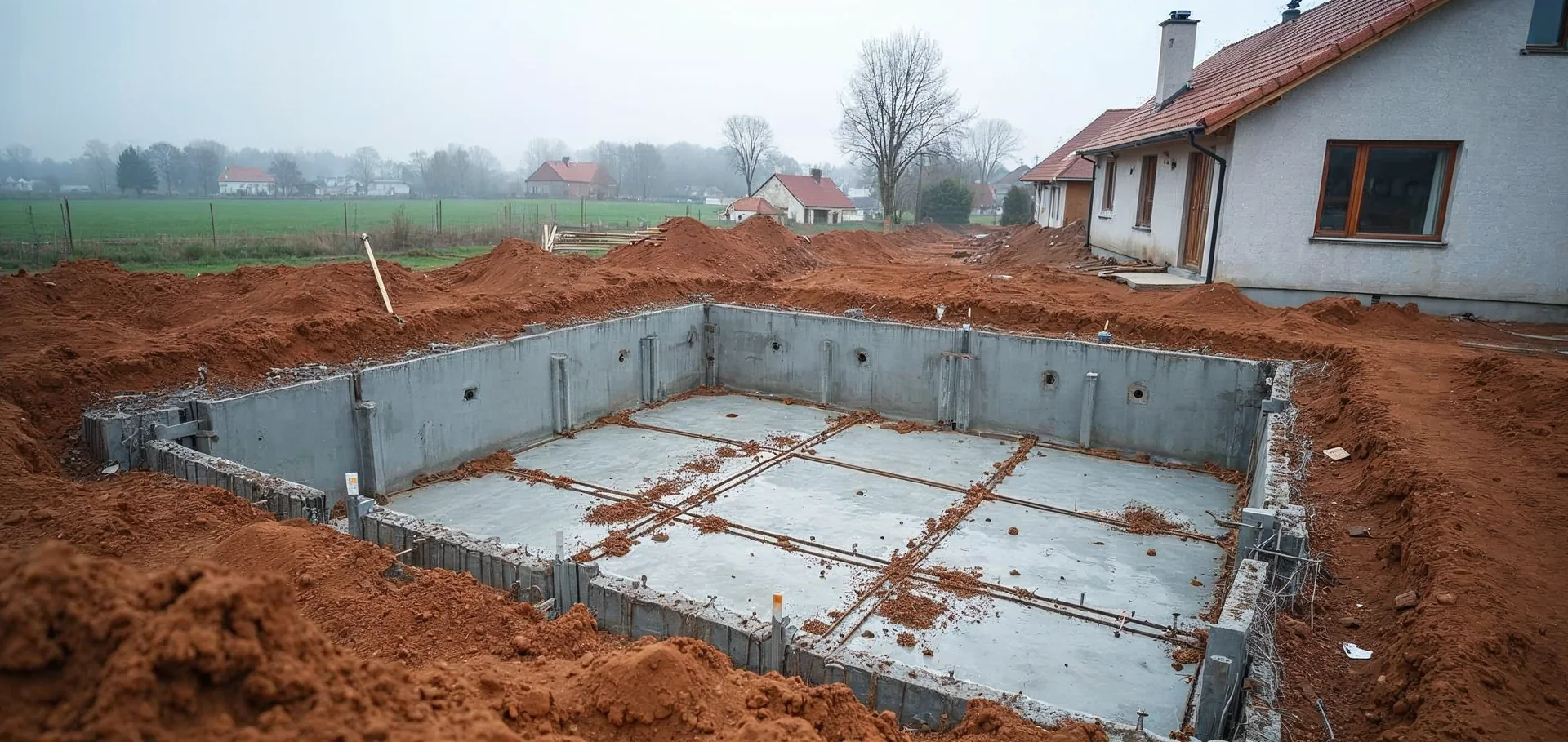 Wykonane ławy fundamentowe domu jednorodzinnego