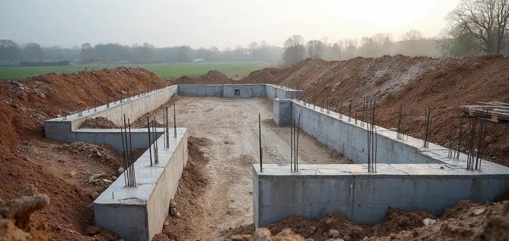 Wykonane ławy fundamentowe domu jednorodzinnego