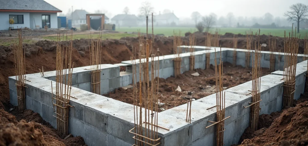 Wykonane ławy fundamentowe domu jednorodzinnego