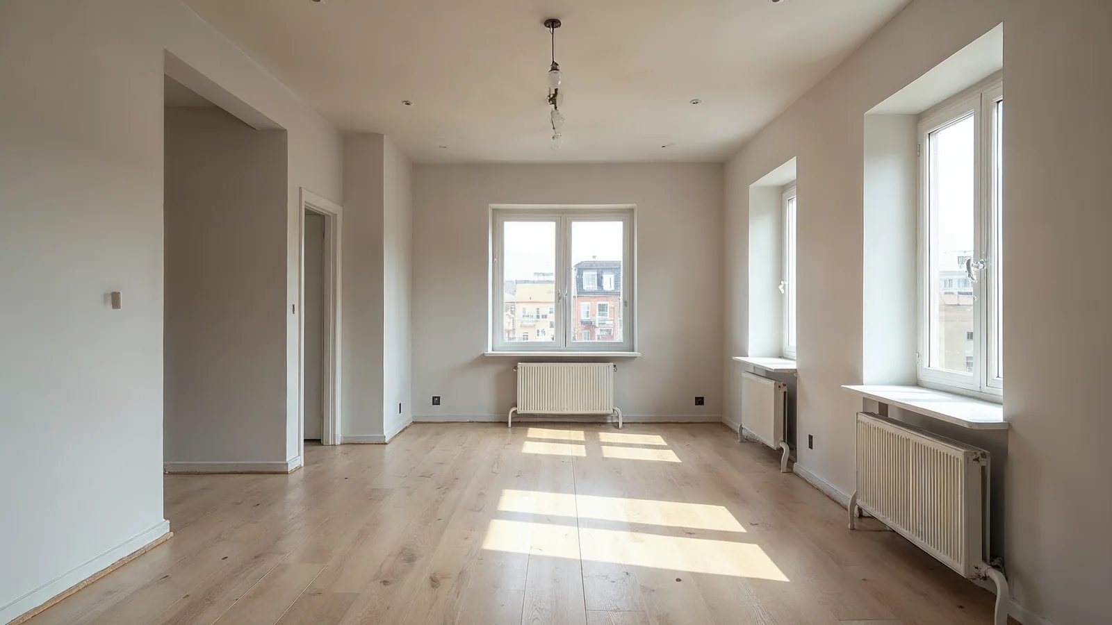 Wykończony salon w nowym domu